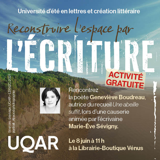 Affiche de la causerie tenue lors de l'université d'été