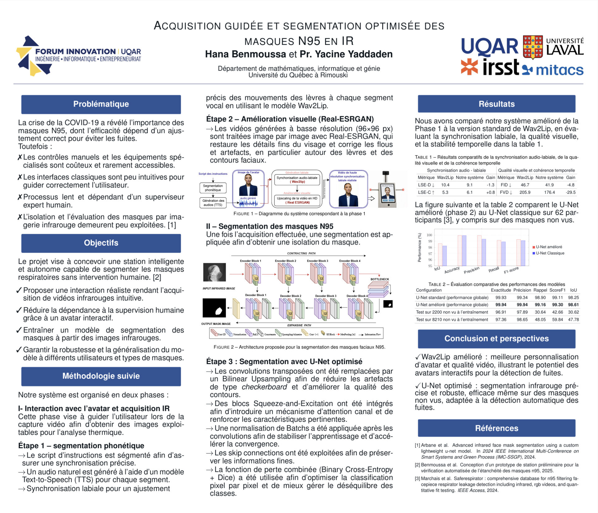 Acquisition guidée et segmentation optimisée des masques N95 en IR
