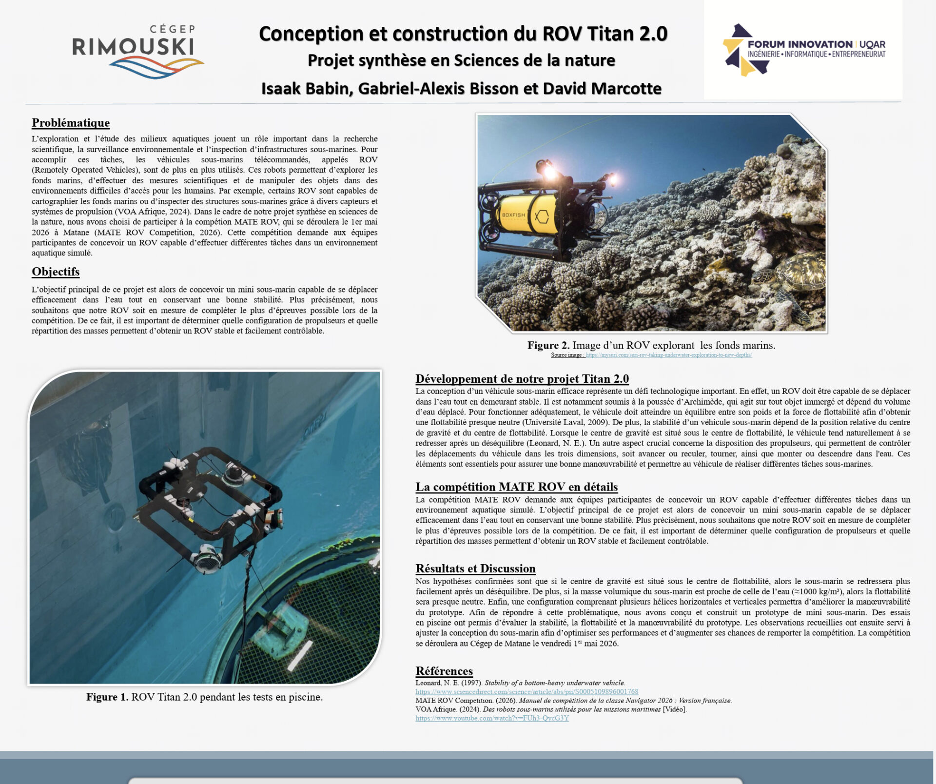 Conception et construction du ROV Titan 2.0