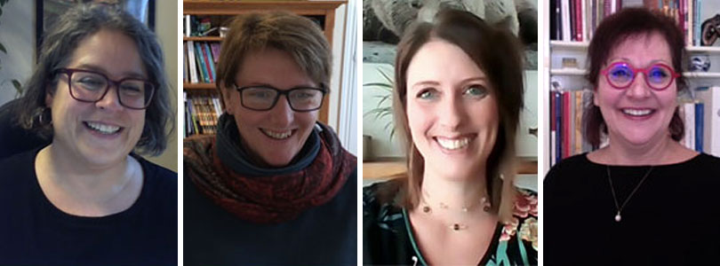 Lucie Dionne, Chantal Roussel, Nathalie Gagnon et Marie Alexandre, professeures à l'Unité départementale des sciences de l'éducation du campus de Rimouski, récipiendaires de la Distinction Pascal-Parent en 2020.