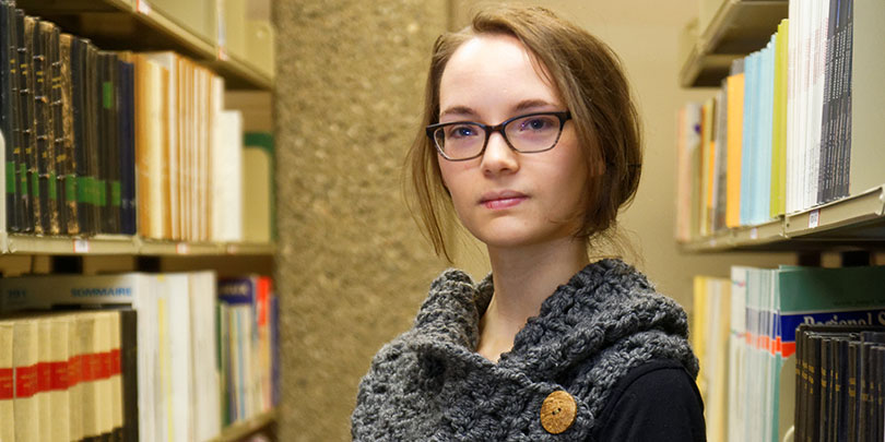 Arielle Jarry, diplômée au baccalauréat en lettres et création littéraire, campus de Rimouski