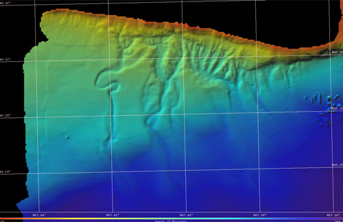 Cartographie des canyons de Pointe-des-Monts effectué pendant la mission (Image : Natalie Pisciotto, CIDCO)